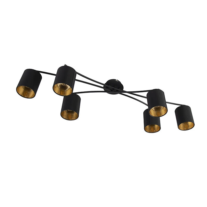 Bester Verkauf 🎉 QAZQA Moderne Deckenleuchte schwarz 6-Flammig - Lofty 🛒 12 Bester Verkauf 🎉 QAZQA Moderne Deckenleuchte schwarz 6-Flammig - Lofty 🛒 – Bild 12