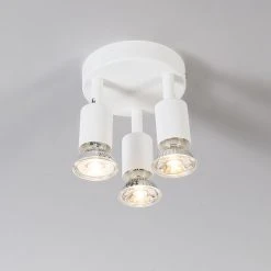 Auslauf 🛒 QAZQA Moderner Deckenstrahler weiß rund - Jeany 3 ✔️ -Deckenleuchten Verkaufs-Shop 3986 93278 3