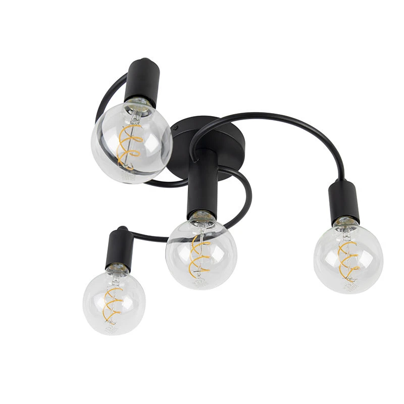 Aktion 🤩 QAZQA Art Deco Deckenleuchte schwarz 4-flammig - Facil 😀 13 Aktion 🤩 QAZQA Art Deco Deckenleuchte schwarz 4-flammig - Facil 😀 – Bild 13