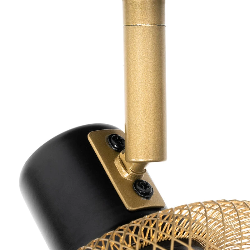 Großhandel ✔️ QAZQA Industriespot schwarz mit gold - Bliss Mesh ⌛ 10 Großhandel ✔️ QAZQA Industriespot schwarz mit gold - Bliss Mesh ⌛ – Bild 10
