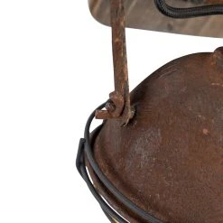 Bestpreis 🧨 QAZQA Industriespot rostbraun mit Holz kippbar - Gina ✔️ -Deckenleuchten Verkaufs-Shop 4005 96672 8