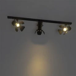 Bestpreis 🌟 QAZQA Schienensystem mit 3 Spots schwarz - Film ⭐ -Deckenleuchten Verkaufs-Shop 4019 102471 11