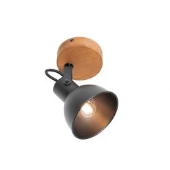 Brandneu 🎁 QAZQA Industrie-Spot schwarz mit Holz neigbar - Tommy 🎉 22 Brandneu 🎁 QAZQA Industrie-Spot schwarz mit Holz neigbar - Tommy 🎉 -Deckenleuchten Verkaufs-Shop 4052 105643 9