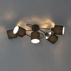 Auslauf 🎉 QAZQA Moderne Deckenleuchte schwarz 5-Licht - Hetta 🎉 -Deckenleuchten Verkaufs-Shop 4073 102407 9