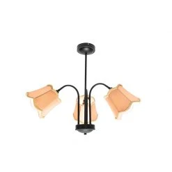 Budget ✨ QAZQA Klassische Deckenlampe schwarz mit Lampenschirm gold 3-flammig - Nona 🛒 -Deckenleuchten Verkaufs-Shop 4090 104398 9