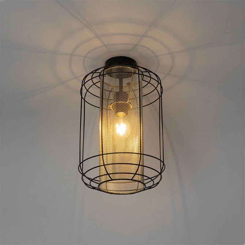 Am billigsten 🥰 QAZQA Design-Deckenleuchte schwarz mit Gold - Gaze 👍 11 Am billigsten 🥰 QAZQA Design-Deckenleuchte schwarz mit Gold - Gaze 👍 – Bild 11