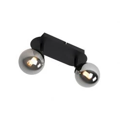 Aktion 👍 QAZQA Spot schwarz mit Rauchglas 2-Licht verstellbar - Athen 🧨 -Deckenleuchten Verkaufs-Shop 4111 103119 7