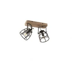 Auslauf 👍 QAZQA Industriestrahler schwarz mit Holz verstellbar 2-Licht - Arthur ❤️ 31 Auslauf 👍 QAZQA Industriestrahler schwarz mit Holz verstellbar 2-Licht - Arthur ❤️ -Deckenleuchten Verkaufs-Shop 4126 102429 15