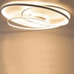 Am billigsten 🔥 Trio Leuchten Deckenleuchte weiß 80 cm inkl. LED 3-stufig dimmbar - Rowin 🧨 -Deckenleuchten Verkaufs-Shop 4127 102793 10