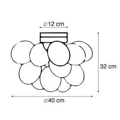 Bester Verkauf 🧨 QAZQA Design Deckenleuchte schwarz mit Rauchglas 4 Lampen - Uvas 👍 -Deckenleuchten Verkaufs-Shop 4139 102344 4