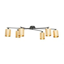 Neu ✨ QAZQA Moderne plafondlamp zwart met goud 6-lichts - Lofty 🎁 -Deckenleuchten Verkaufs-Shop 4144 105426 8