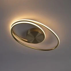 Blitzangebot 😀 QAZQA Design Deckenleuchte Gold inkl. LED 3-Stufen dimmbar - Rowan 🤩 -Deckenleuchten Verkaufs-Shop 4154 99069 15