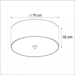 Budget 🤩 QAZQA Land Deckenleuchte taupe 70 cm - Trommel Jute ⭐ -Deckenleuchten Verkaufs-Shop 4164 91172 3