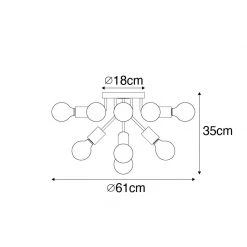 Aktion ⭐ QAZQA Moderne Deckenlampe schwarz mit goldenen 10-Lichtern - Juul 🤩 -Deckenleuchten Verkaufs-Shop 4165 104778 3