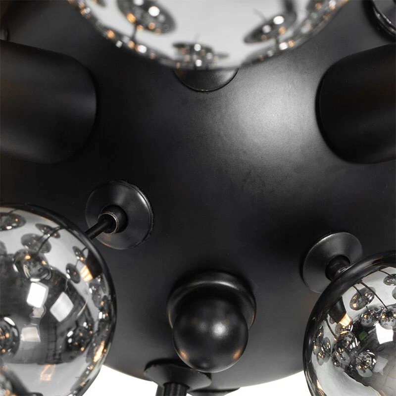 Bestes Angebot 🛒 QAZQA Deckenleuchte schwarz mit Rauchglas 50 cm 4-flammig - Explode 🧨 3 Bestes Angebot 🛒 QAZQA Deckenleuchte schwarz mit Rauchglas 50 cm 4-flammig - Explode 🧨 – Bild 3