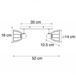 Schlussverkauf 😍 QAZQA Industrielle Deckenlampe schwarz 2-flammig - Fotu 💯 -Deckenleuchten Verkaufs-Shop 4189 102379 4