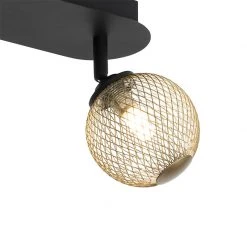 Brandneu 🎉 QAZQA Spot schwarz mit goldenen 2 Lichtern - Athens Wire 🧨 17 Brandneu 🎉 QAZQA Spot schwarz mit goldenen 2 Lichtern - Athens Wire 🧨 -Deckenleuchten Verkaufs-Shop 4196 103143 5