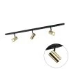 Angebote 💯 QAZQA Schienensystem mit 3 Spots 1-phasig schwarz mit Gold - Jeana 👏