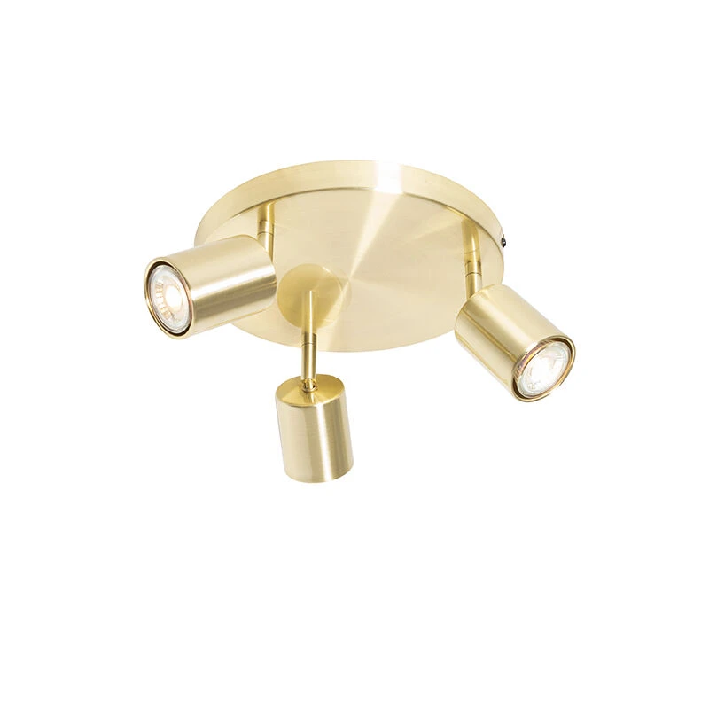 Bestes Angebot 🛒 QAZQA Moderne plafondlamp messing verstelbaar rond 3-lichts - Java ✔️ 1 Bestes Angebot 🛒 QAZQA Moderne plafondlamp messing verstelbaar rond 3-lichts - Java ✔️