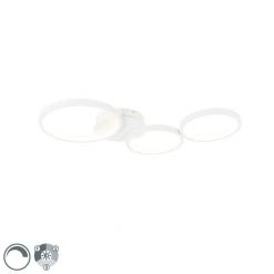 Auslauf 🔔 QAZQA Deckenleuchte weiß inkl. LED 3-stufig dimmbar 3-Licht - Pande 👏