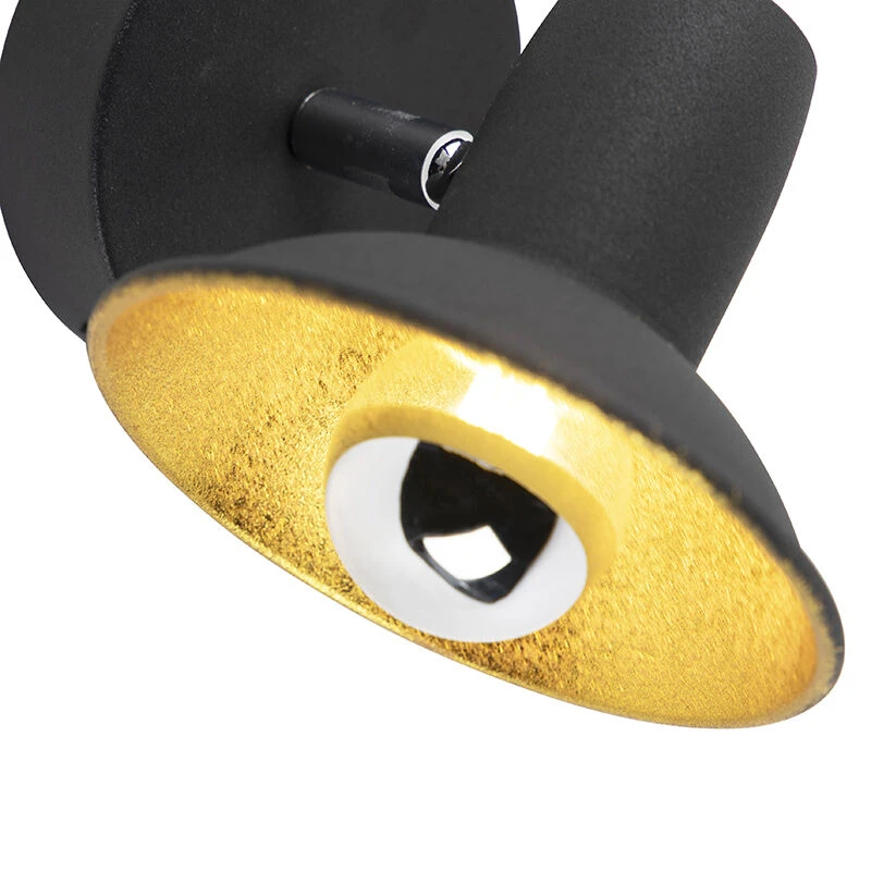 Am billigsten ⭐ QAZQA Design Wand- und Deckenstrahler schwarz mit Gold 1-Licht - Avril 🔔 7 Am billigsten ⭐ QAZQA Design Wand- und Deckenstrahler schwarz mit Gold 1-Licht - Avril 🔔 – Bild 7