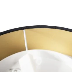 Bestes Angebot ⌛ QAZQA Deckenleuchte schwarz 40 cm mit goldener Innenseite - Drum 🛒 -Deckenleuchten Verkaufs-Shop 4216 105481 7