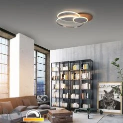 Budget 🔔 Paul Neuhaus Deckenleuchte Holz rund inkl. LED 3-flammig mit Fernbedienung - Ajdin 🎉