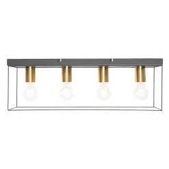 Bester Verkauf 👍 QAZQA Minimalistische plafondlamp zwart met goud 4-lichts - Kodi 🛒 -Deckenleuchten Verkaufs-Shop 4260 105607 6
