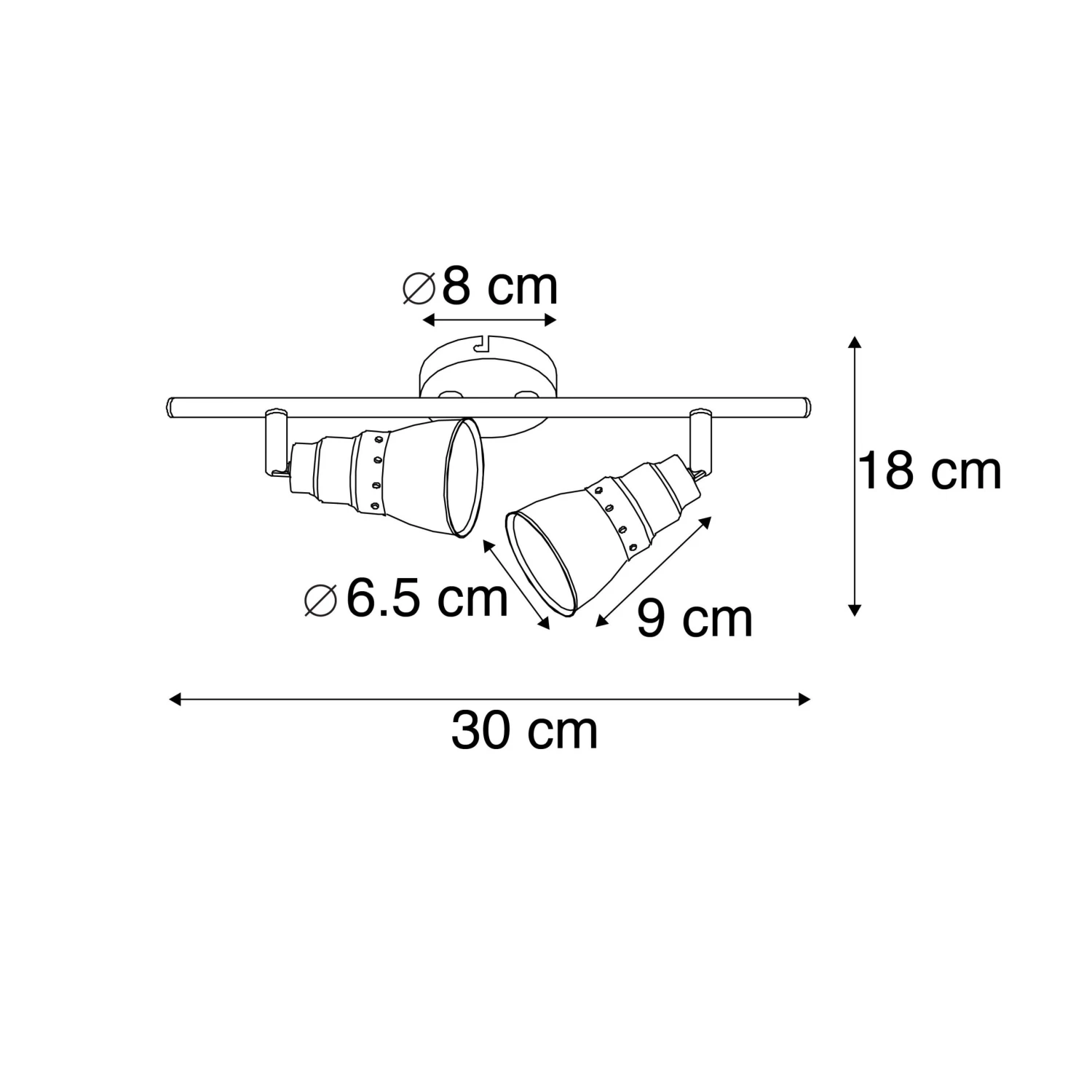 Besorgen 🎉 QAZQA Decken- und Wandstrahler rostbraun schwenkbar - Coney 2 🧨 5 Besorgen 🎉 QAZQA Decken- und Wandstrahler rostbraun schwenkbar - Coney 2 🧨 – Bild 5