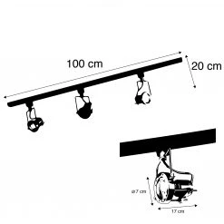 Bester Verkauf 👏 QAZQA Schienensystem mit 3 Spots 1-phasig schwarz mit Stahl - Suplux 🧨 -Deckenleuchten Verkaufs-Shop 4275 94920 4