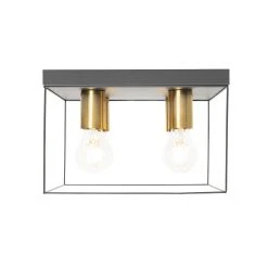 Bestes Angebot 😍 QAZQA Minimalistische plafondlamp zwart met goud 4-lichts vierkant - Kodi 💯 -Deckenleuchten Verkaufs-Shop 4284 105608 6