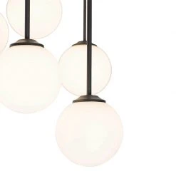 Am billigsten 🔔 QAZQA Moderne Deckenleuchte schwarz mit Opalglas 9 Lichter - Athens 😍 -Deckenleuchten Verkaufs-Shop 4290 105246 4