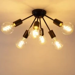 Großhandel 😀 QAZQA Design Deckenleuchte schwarz 30 cm 6-Lichter - Sputnik ⭐ -Deckenleuchten Verkaufs-Shop 4300 102464 16