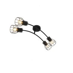 Rabatt 😉 QAZQA Moderne Deckenleuchte schwarz 60 cm 4-flammig verstellbar - Botu 🎁 -Deckenleuchten Verkaufs-Shop 4309 102391 5