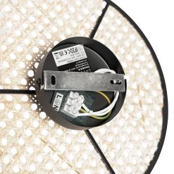 Blitzangebot 🤩 QAZQA Country Decken- und Wandleuchte schwarz mit Rattan 35 cm - Kata 🌟 -Deckenleuchten Verkaufs-Shop 4334 105552 8