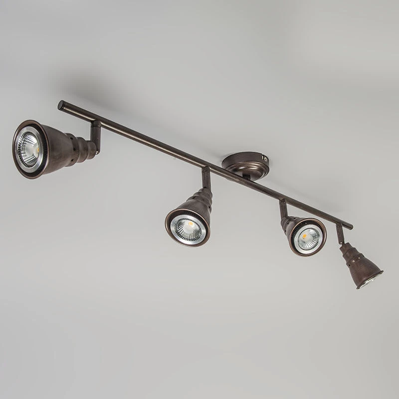 Bestes Angebot 😉 QAZQA Deckenstrahler rostbraun schwenk- und neigbar - Coney 4 😍 8 Bestes Angebot 😉 QAZQA Deckenstrahler rostbraun schwenk- und neigbar - Coney 4 😍 – Bild 8