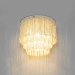 Brandneu 🌟 QAZQA Orientalische Deckenleuchte Gold cremefarbener Schirm mit Fransen - Franxa 😍 18 Brandneu 🌟 QAZQA Orientalische Deckenleuchte Gold cremefarbener Schirm mit Fransen - Franxa 😍 -Deckenleuchten Verkaufs-Shop 4349 103494 8