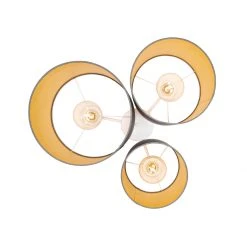 Bester Verkauf 🧨 QAZQA Plafondlamp taupe met gouden binnenkant 3-lichts - Multidrum 🎁 -Deckenleuchten Verkaufs-Shop 4356 105738 7