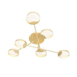 Schlussverkauf 😉 QAZQA Deckenleuchte gold inkl. LED 3-Stufen dimmbar 6 Lichter - Patrick 👏 -Deckenleuchten Verkaufs-Shop 4368 104517 7