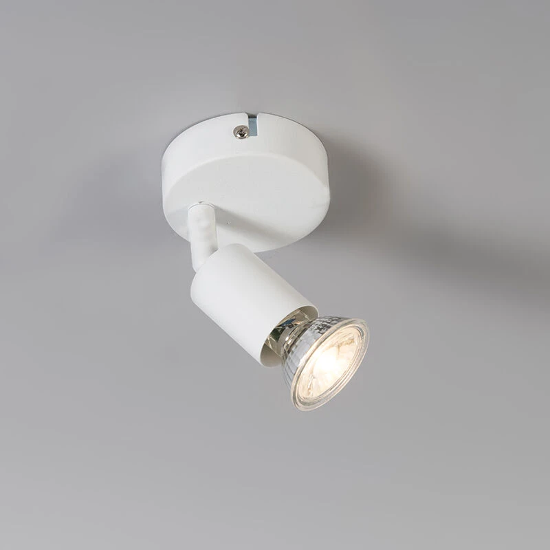 Schlussverkauf 😍 QAZQA Moderner Spot weiß kippbar - Jeany 1 ✨ 3 Schlussverkauf 😍 QAZQA Moderner Spot weiß kippbar - Jeany 1 ✨ – Bild 3