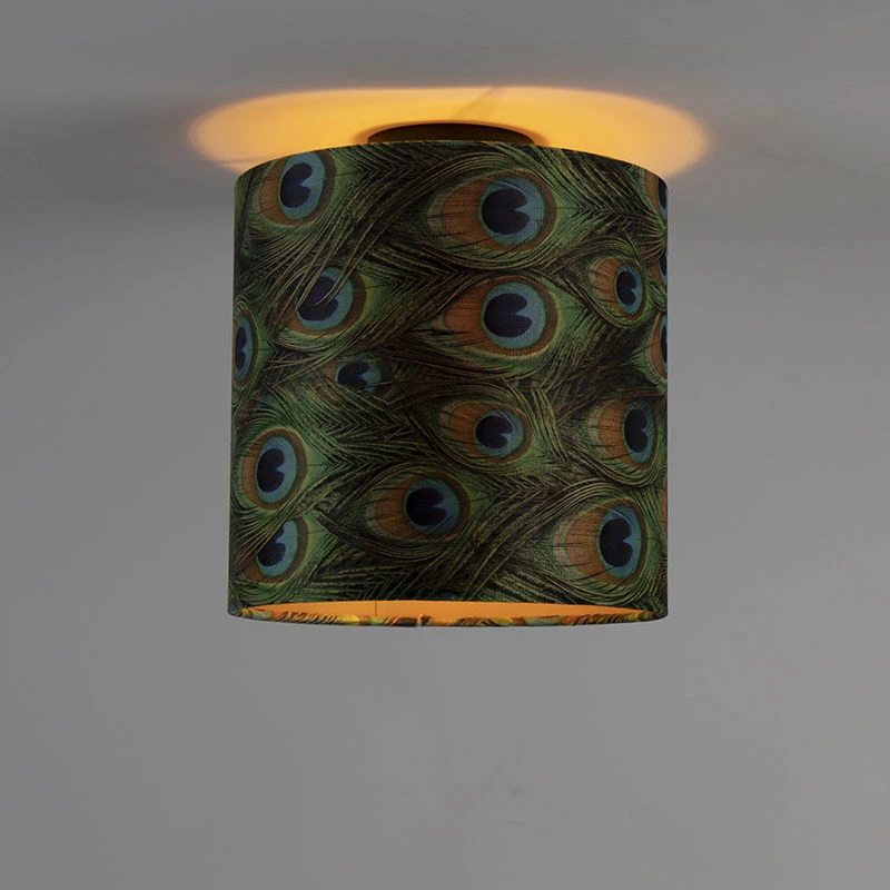 Budget 🎉 QAZQA Deckenleuchte mit Schirm Pfau/gold 25 cm - Combi schwarz 👏 9 Budget 🎉 QAZQA Deckenleuchte mit Schirm Pfau/gold 25 cm - Combi schwarz 👏 – Bild 9