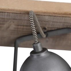 Brandneu 🧨 QAZQA Industriespot Stahl mit Holz kippbar 3-Licht - Emado 😉 -Deckenleuchten Verkaufs-Shop 4410 96670 3