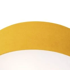 Bestpreis 💯 QAZQA Plafondlamp oker 40 cm met gouden binnenkant - Drum ⌛ -Deckenleuchten Verkaufs-Shop 4414 105484 2