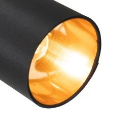 Besorgen 😍 QAZQA Spot zwart met gouden binnenkant 3-lichts - Lofty 🎁 -Deckenleuchten Verkaufs-Shop 4416 105418 2