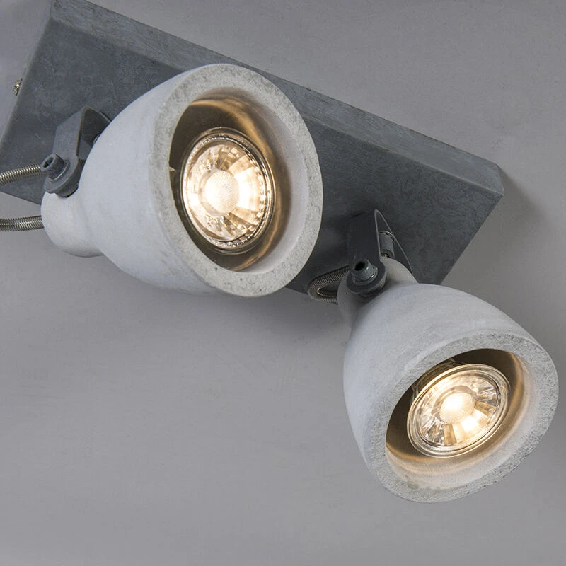 Bester Verkauf 🔥 QAZQA Industriestrahler grau Beton 2-flammig - Creto 🤩 9 Bester Verkauf 🔥 QAZQA Industriestrahler grau Beton 2-flammig - Creto 🤩 – Bild 9