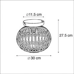 Schlussverkauf ✔️ QAZQA Ländliche Deckenlampe schwarz 30 cm - Canna 🥰 -Deckenleuchten Verkaufs-Shop 4420 104272 3