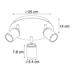 Großhandel 🛒 QAZQA Moderner Badstrahler schwarz 3-flammig IP44 - Ducha 👍 -Deckenleuchten Verkaufs-Shop 4453 98694 4