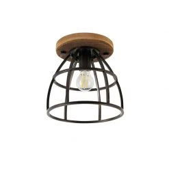 Schlussverkauf 🔔 QAZQA Intelligente Deckenleuchte schwarz mit Holz inkl. WiFi E27 - Arthur 🌟 -Deckenleuchten Verkaufs-Shop 4455 103580 20