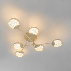 Schlussverkauf 😉 QAZQA Deckenleuchte gold inkl. LED 3-Stufen dimmbar 6 Lichter - Patrick 👏 -Deckenleuchten Verkaufs-Shop 4484 104517 12