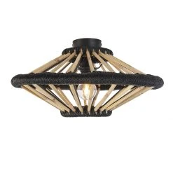 Blitzangebot 🌟 QAZQA Orientalische Deckenleuchte Bambus mit Schwarz 46 cm - Evalin 🌟 -Deckenleuchten Verkaufs-Shop 4491 105080 7